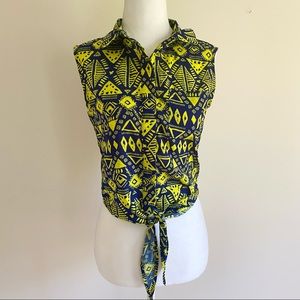 Top Shop Geometric Open Back Crop Top